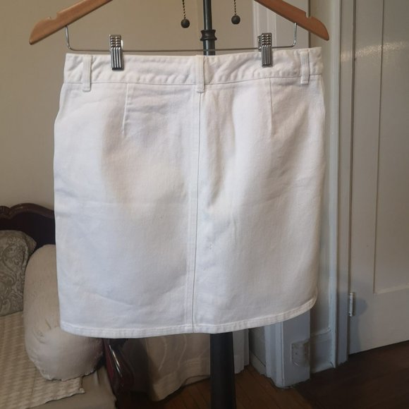Tahari white cotton mini skirt - Picture 9 of 11
